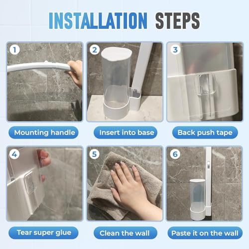 2025 Disposable Toilet Brush Set with 6 Heads and Non-Skid Handle