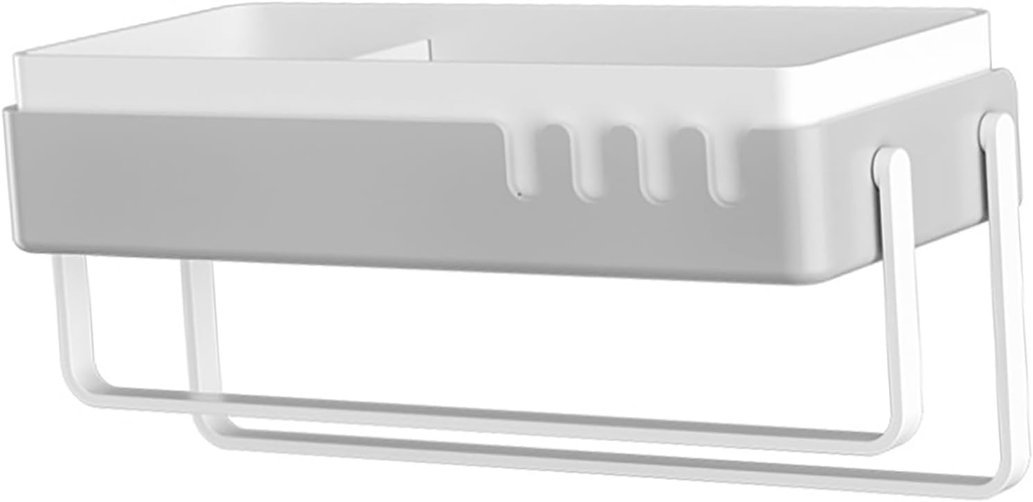 Bathroom Wall Organizer No Drilling Adjustable Hooks Racks