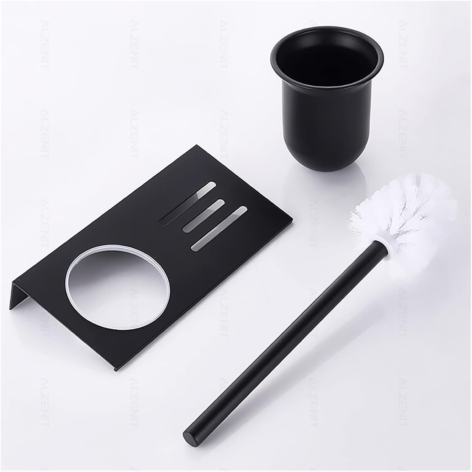 INPETS Toilet Brush Holder Matte Black Aluminum