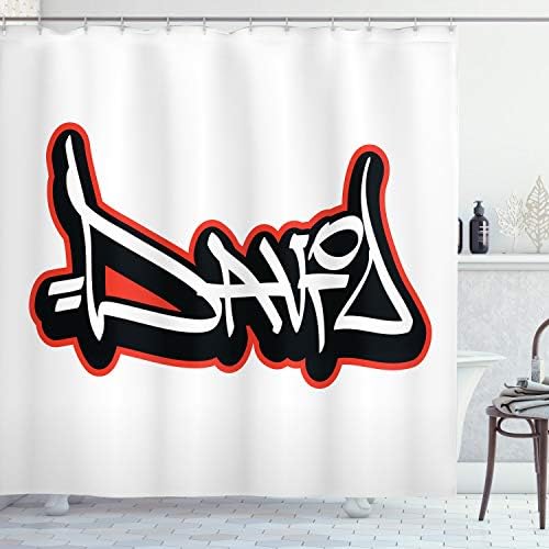 Ambesonne David Shower Curtain Set with Hooks