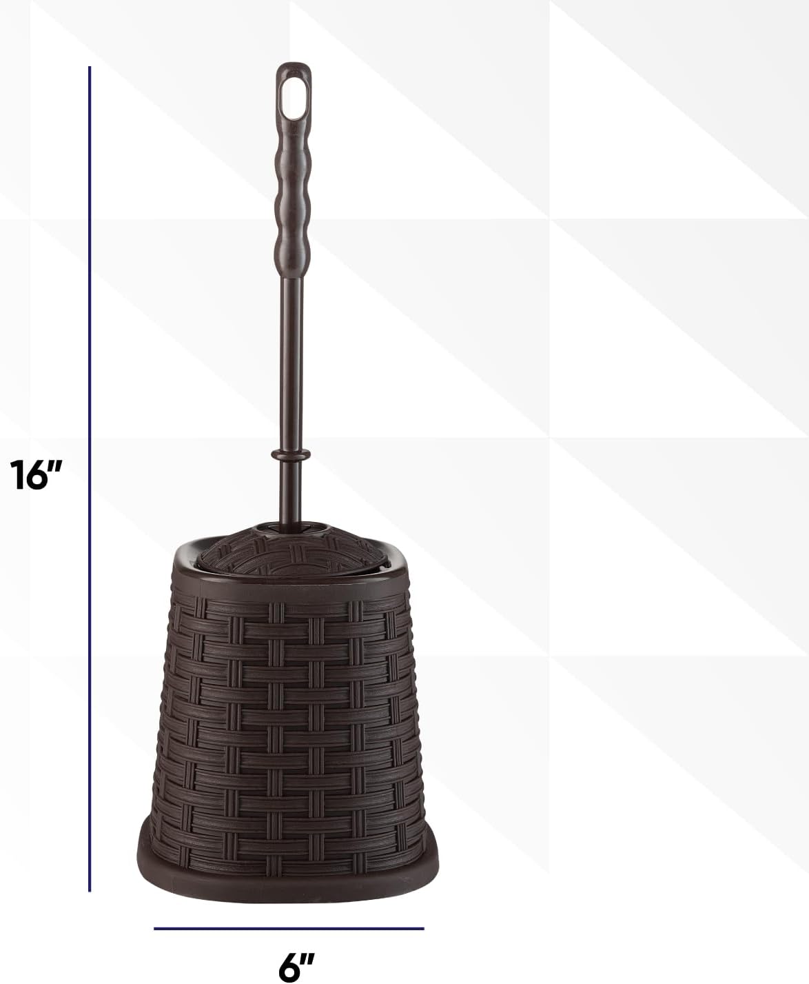 Superio Bathroom Trash Can and Toilet Brush Set 15 Gallon Brown