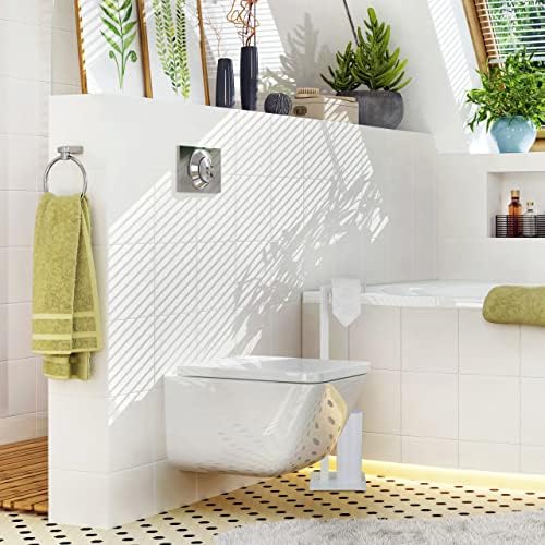Relaxdays Toilet Brush Holder Set 100 Steel White