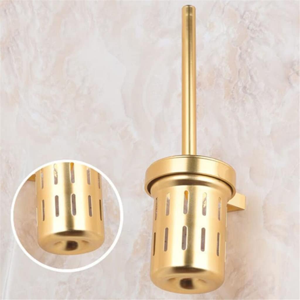DLUXCA Toilet Brush and Holder with Gold Finish
