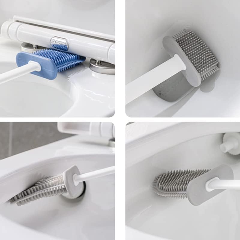Durable Silicone Toilet Brush with Holder Light Grey