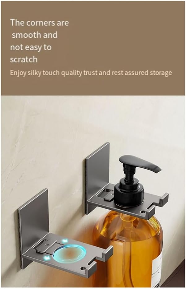 Adjustable Wall-Mounted Shampoo Bottle Holder