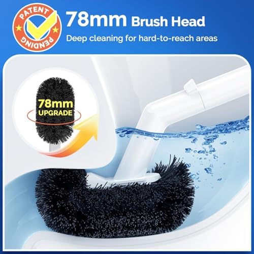 HAMITOR Toilet Brush and Plunger Set - 2 in 1 Compact Cleaning Combo