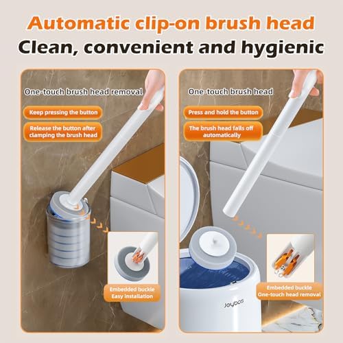 MOPALL Toilet Brush with Holder and 6 Refills