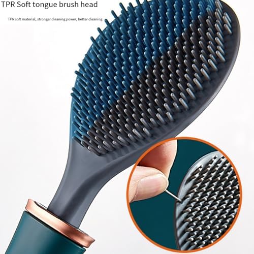 Modern Flexible Toilet Brush with Wall Mount Holder Orange