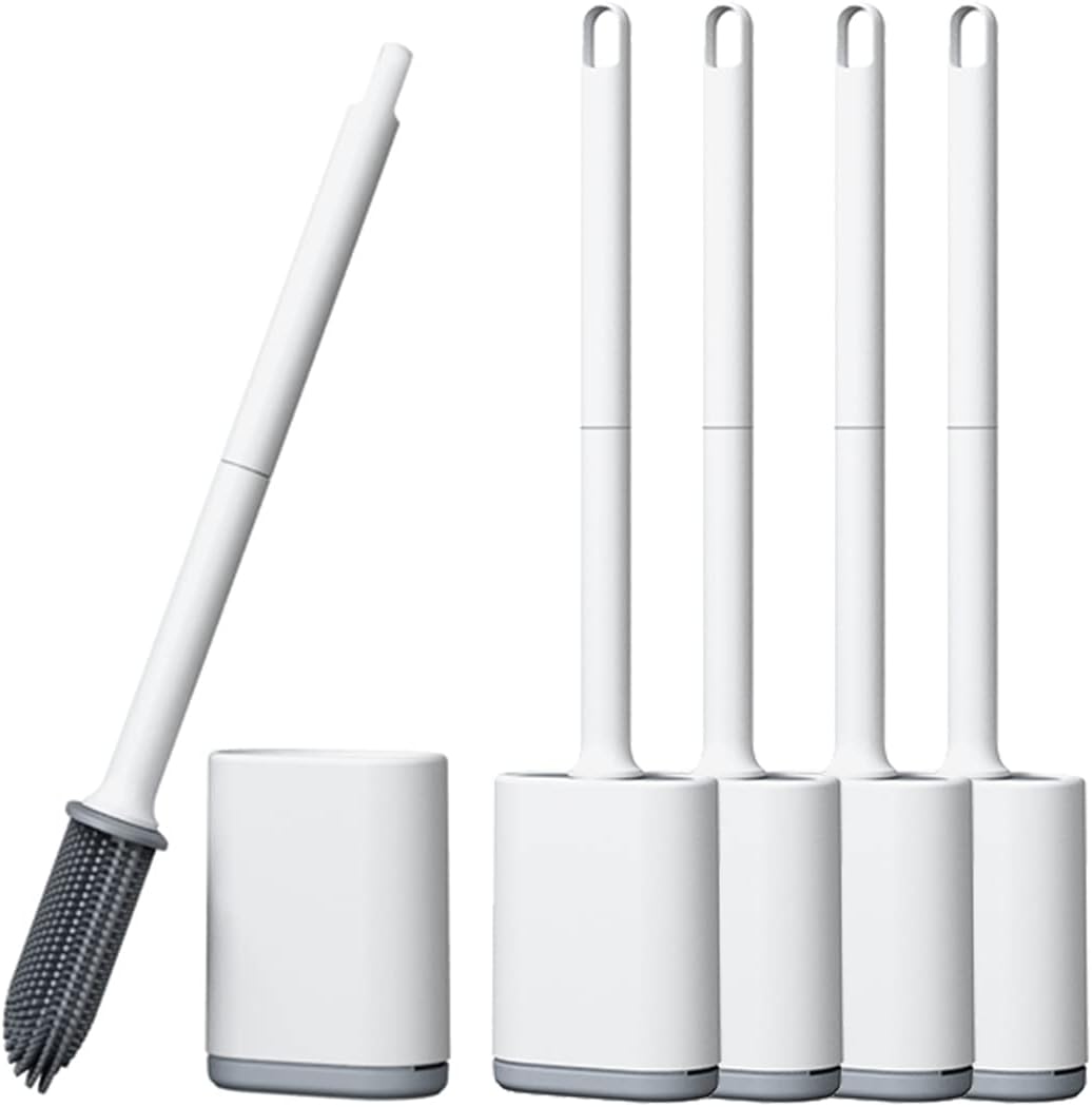 Flexible Silicone Toilet Brush with Holder Set