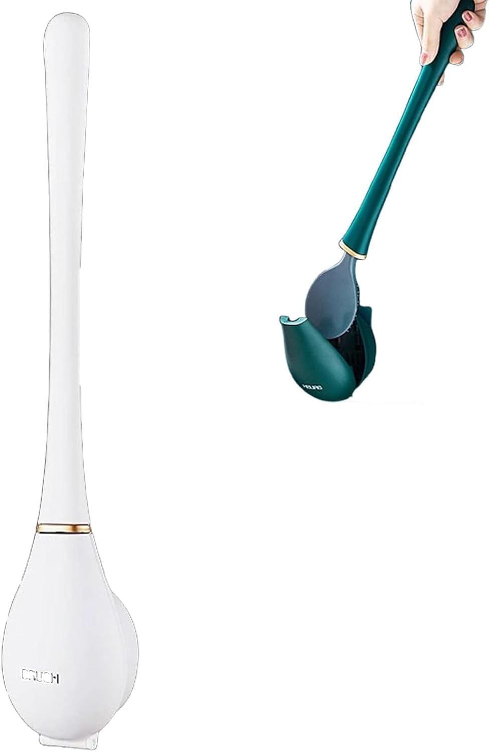Modern Flexible Silicone Toilet Brush Set with Holder 1