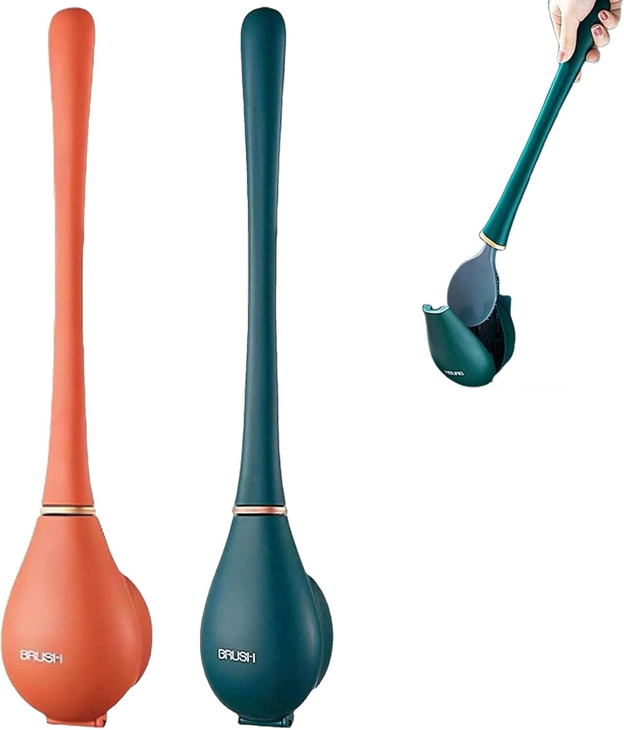 Modern Flexible Silicone Toilet Brush and Holder Set 1