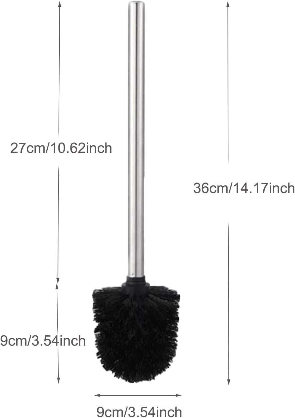 4PCS Toilet Brush with Stainless Steel Handle for Effective Bathroom Cleaning
