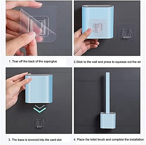 Silicone Toilet Brush Set with Wall Hook and Holder