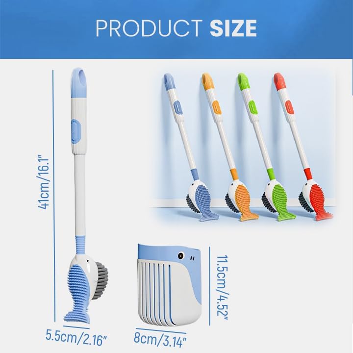 Rewdut Toilet Brush Set with Holder and Silicone Bristles
