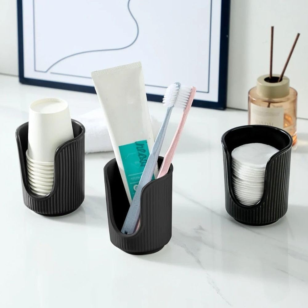 Sturdy Acrylic Bathroom Cup Dispenser - U Shape Holder