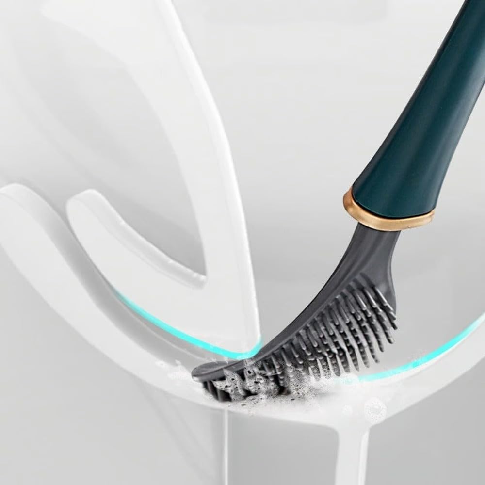 Modern Flexible Silicone Toilet Brush with Holder Set