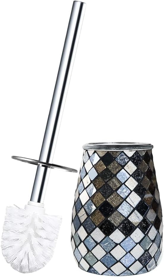 Modern Toilet Brush and Holder Set Black Gold 1