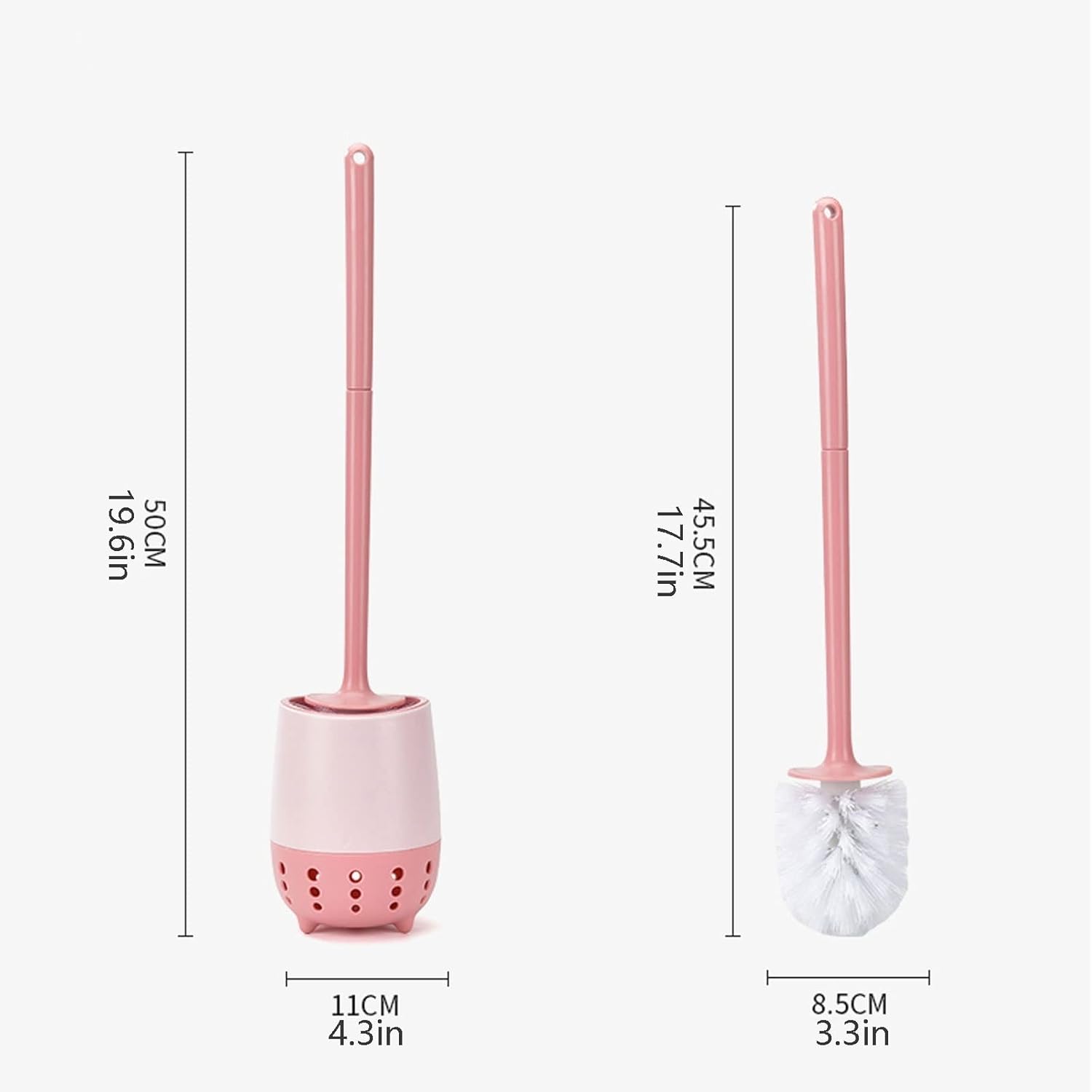 Toilet Brush and Holder Set with Strong Bristles and Durable Handle