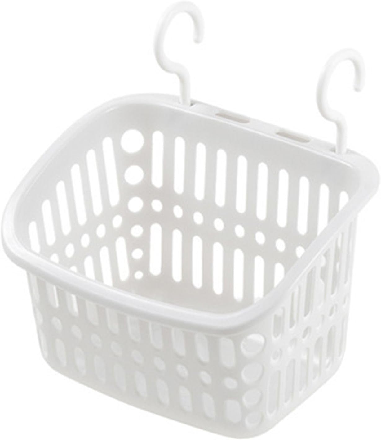 Plastic Hanging Shower Caddy with Draining Holes White 1