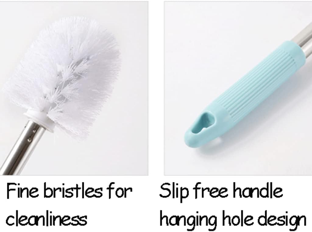 Surek Soft Hangable Toilet Brush with Bracket - Geometric Style Blue