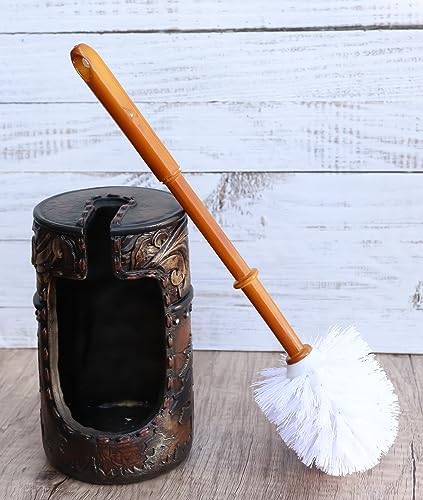 Ebros Gift Western Cowboy Toilet Brush Holder Set