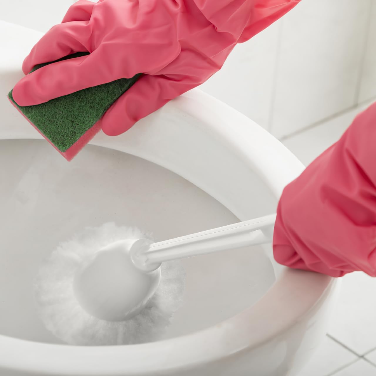 Tofficu 5Pcs Soft Toilet Bowl Brush White Polypropylene