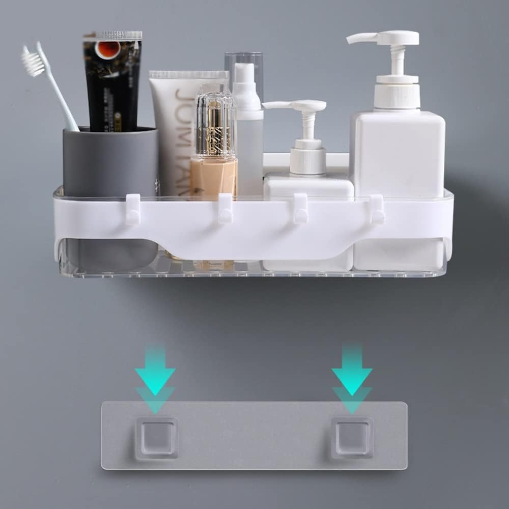 ANNBKA Wall-Mounted Shower Caddy with Hooks and Drainage 1