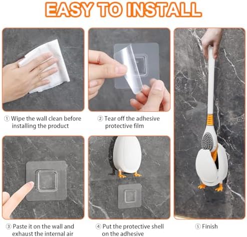 Diving Duck Toilet Brush with Wall Holder Silicone and TPR Design