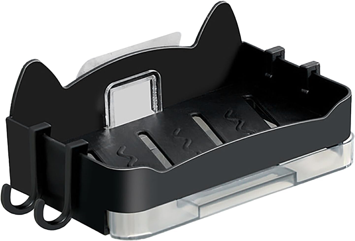 BPKADHY Cat Soap Dish with 4 Hooks Wall Mount