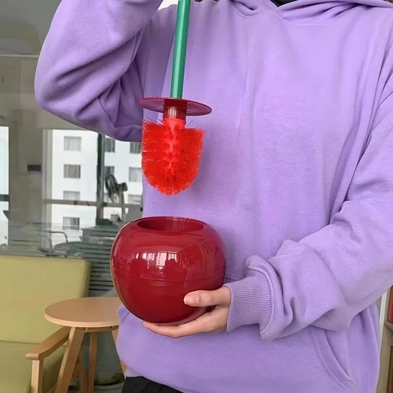 Cherry Shaped Toilet Brush with Holder Durable