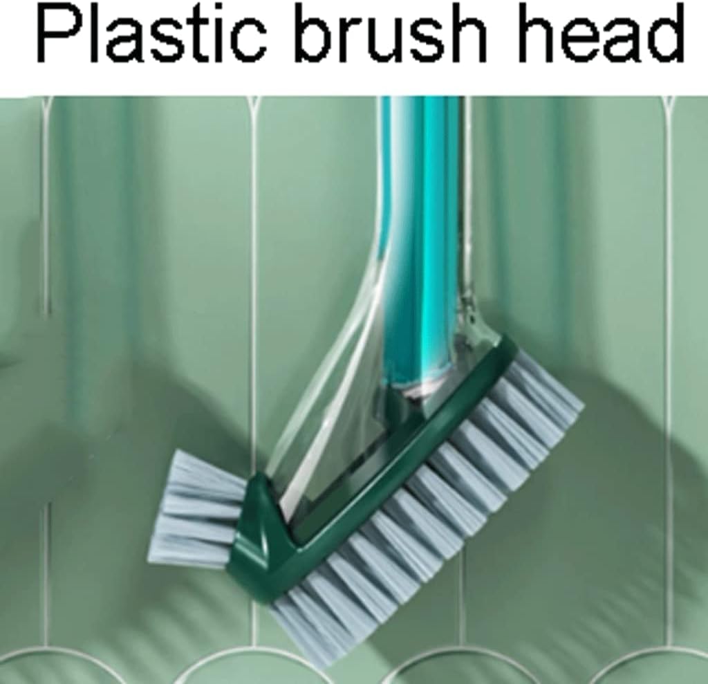 Dual Brush Head ABS Toilet Brush with Retractable Holder Green