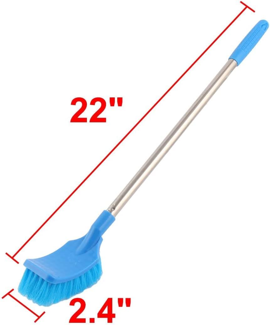Blue Plastic Rectangle Toilet Brush with Non-Slip Handle