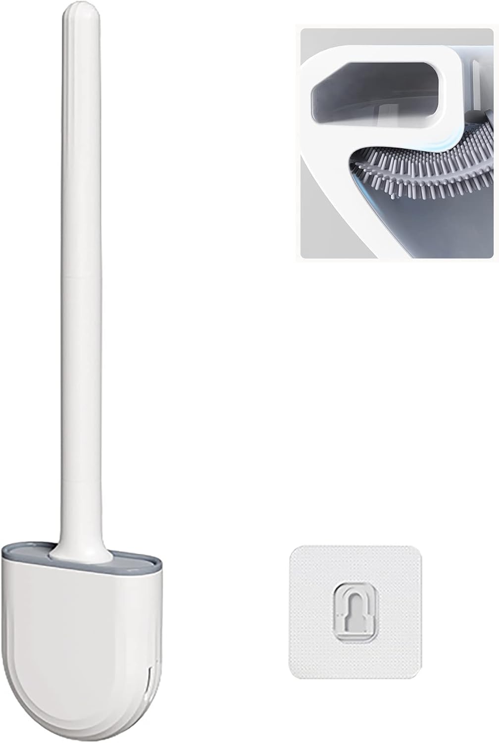 Silicone Toilet Brush with Wall Mounting Holder