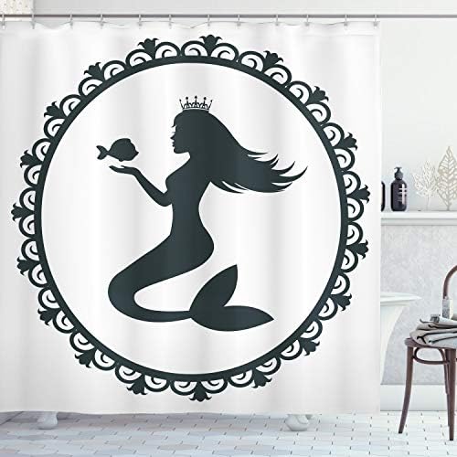 Ambesonne Mermaid Shower Curtain Set with 12 Hooks