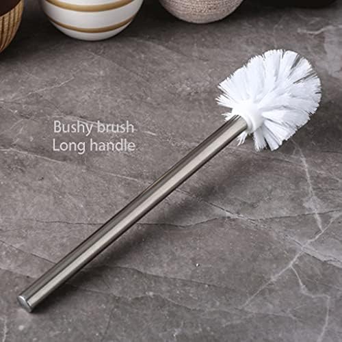 Retro Toilet Brush with Ceramic Holder and Long Handle