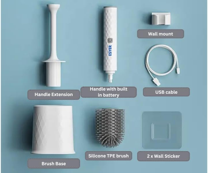 ESYER Electric Toilet Brush with Holder 1