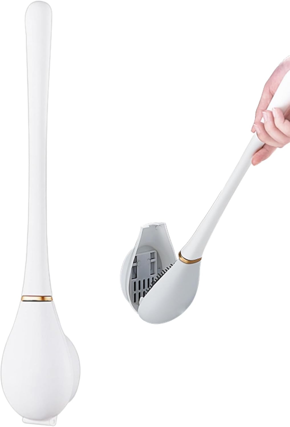 Eioflia Toilet Brush with Holder Wall-Mounted and Quick Drying