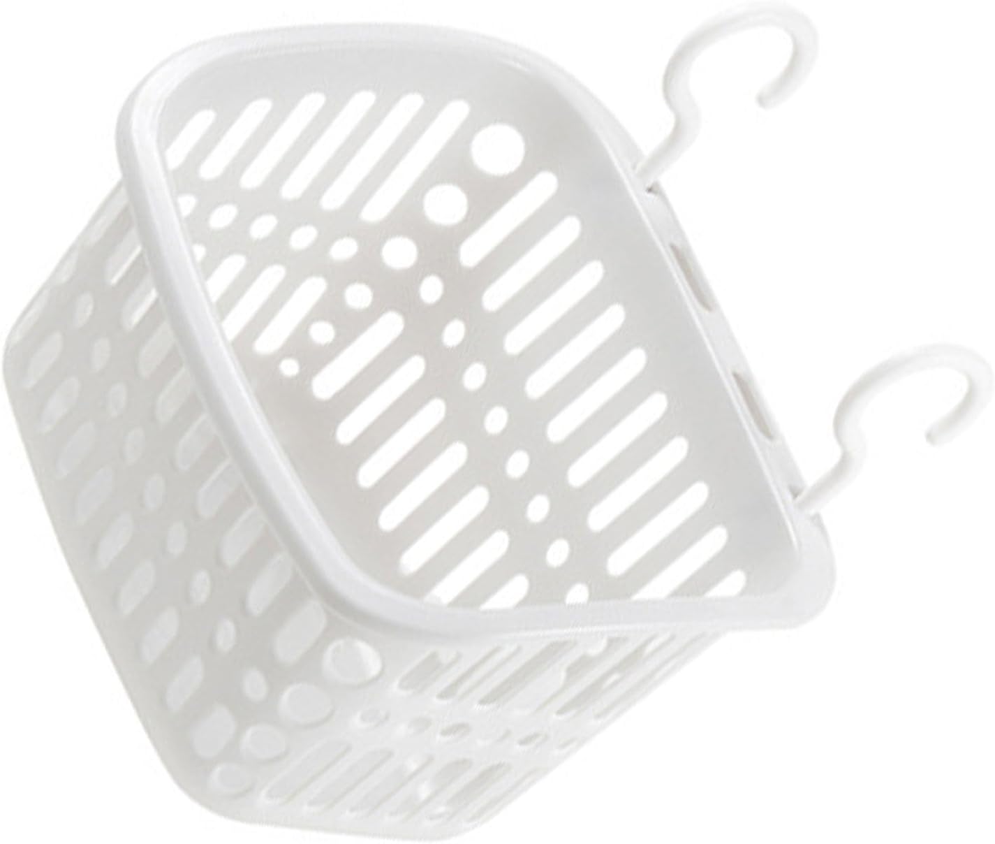 Plastic Hanging Shower Caddy with Draining Holes White 1
