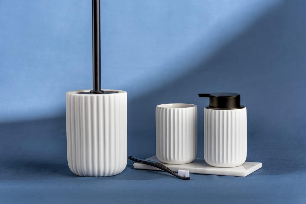 WENKO Belluno Ceramic Toilet Brush Holder 115 x 42 x 115 cm