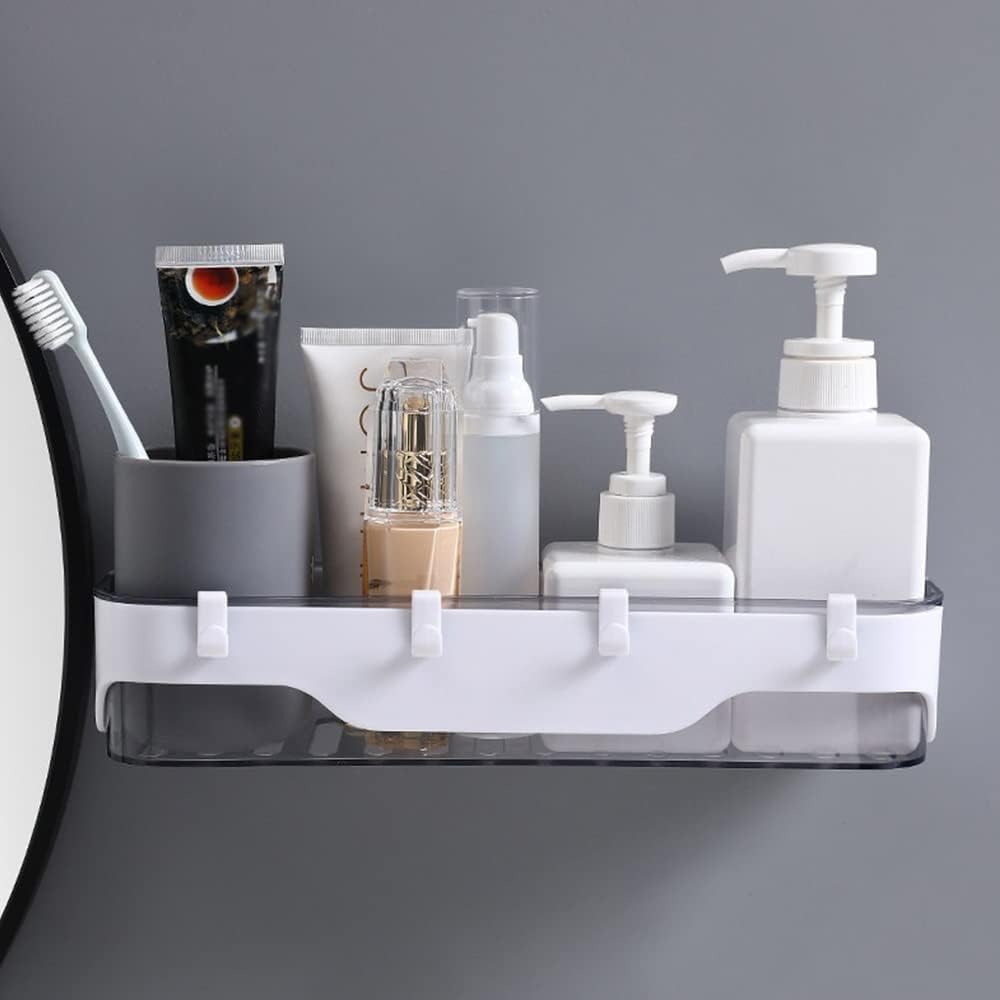 ANNBKA Wall-Mounted Shower Caddy with Hooks and Drainage 1