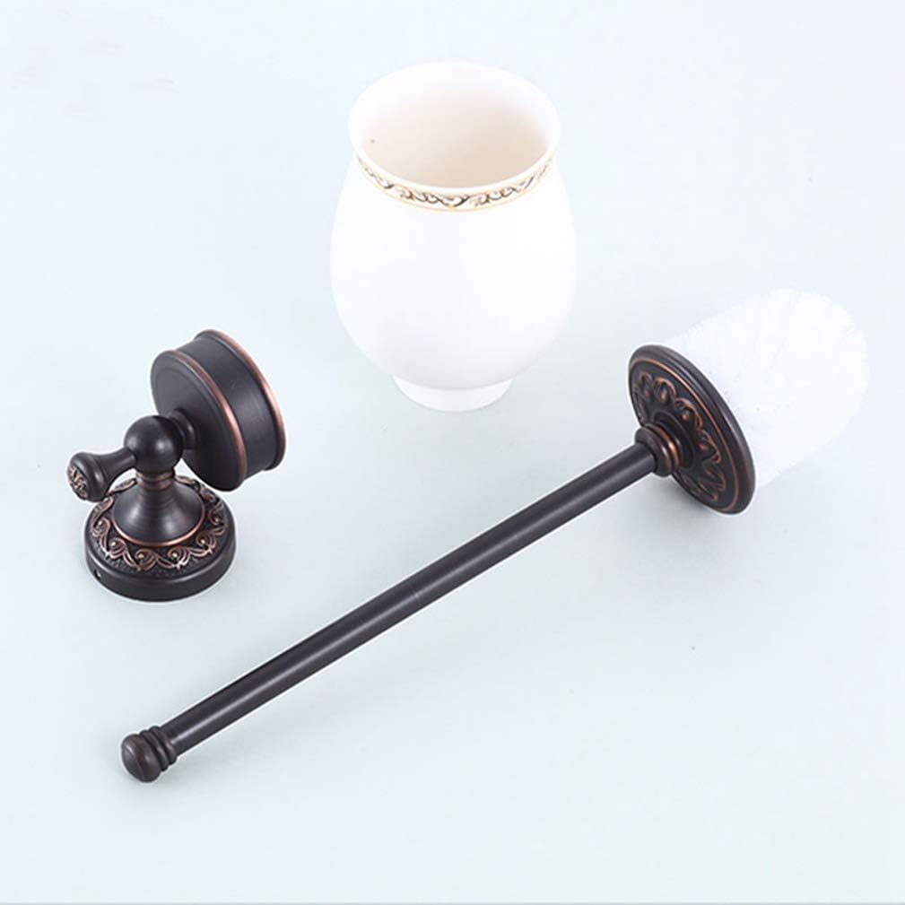 LUDSUY Oil Rubbed Bronze Toilet Brush Holder Set 1