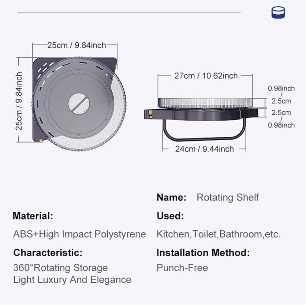 ANNBKA Purple 1-Layer Rotating Shower Caddy