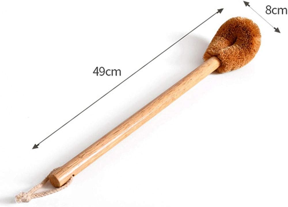 Natural Coconut Fiber Toilet Brush with Wooden Handle