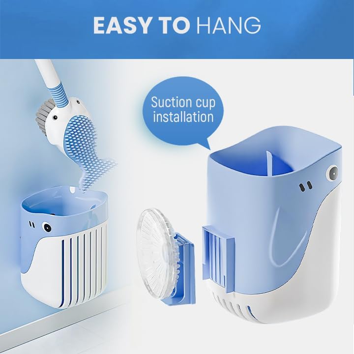 Rewdut Toilet Brush Set with Holder and Silicone Bristles