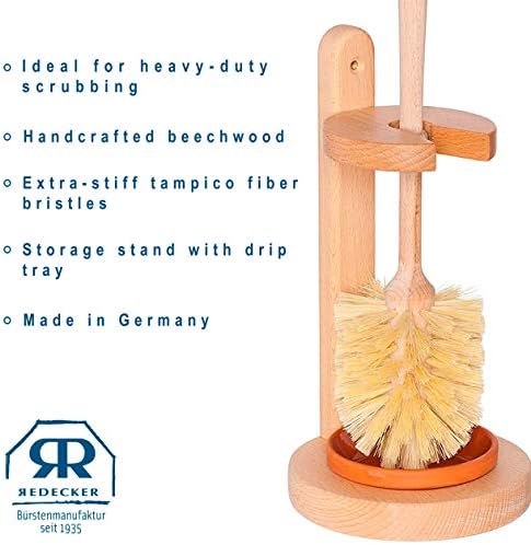 REDECKER Oiled Beechwood Toilet Brush Set