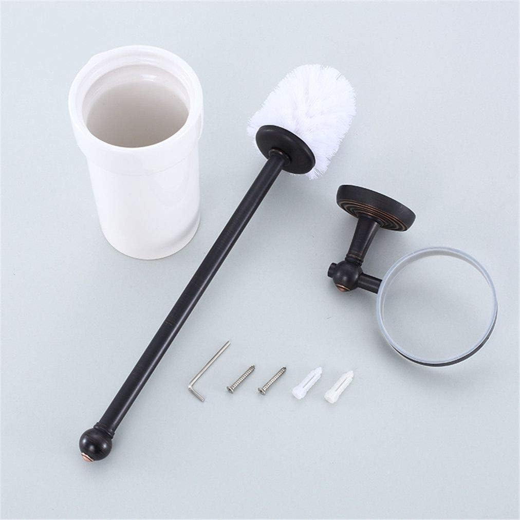 LUDSUY Black Toilet Brush Holder Copper Set