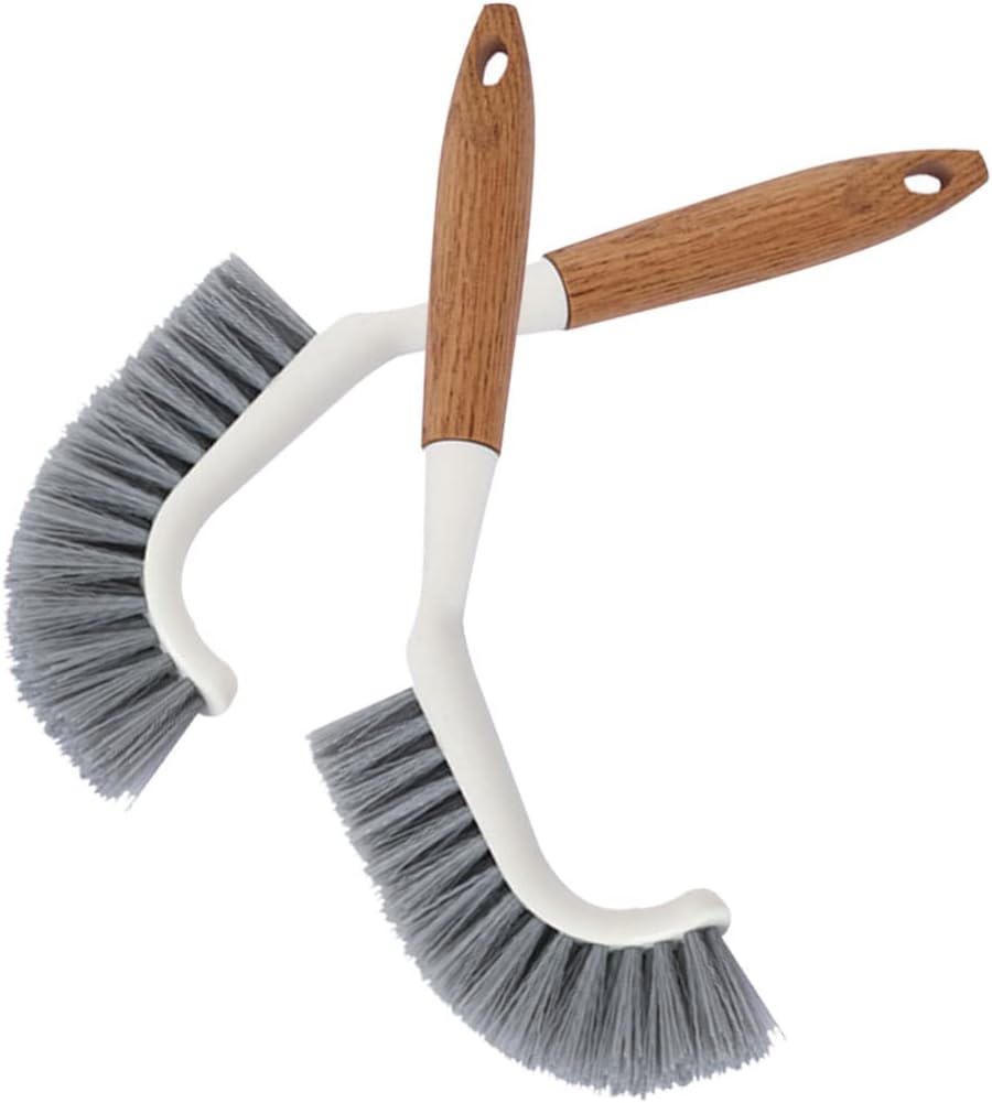 Hemoton 2pcs Wooden Handle Toilet Brush Set