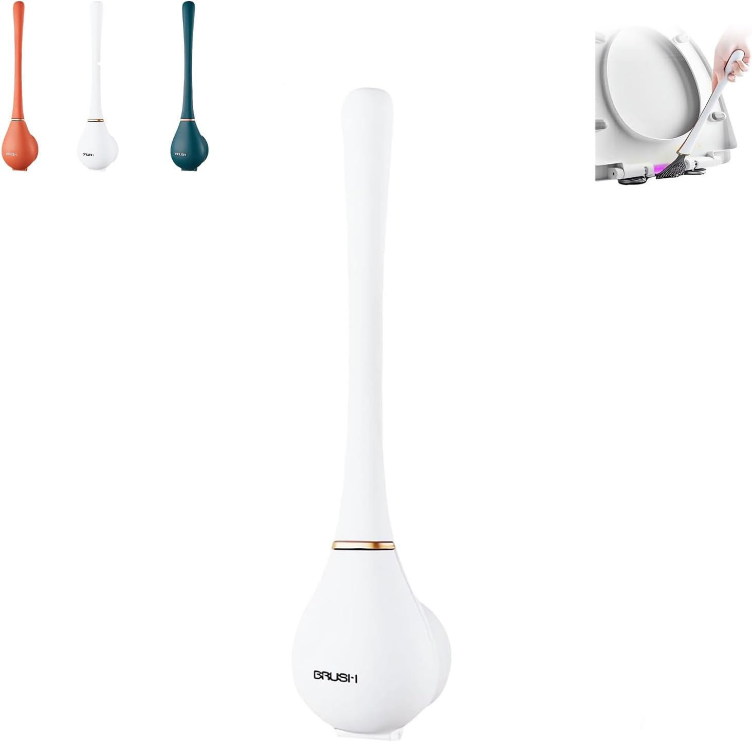 Modern Flexible Silicone Toilet Brush with Holder Set