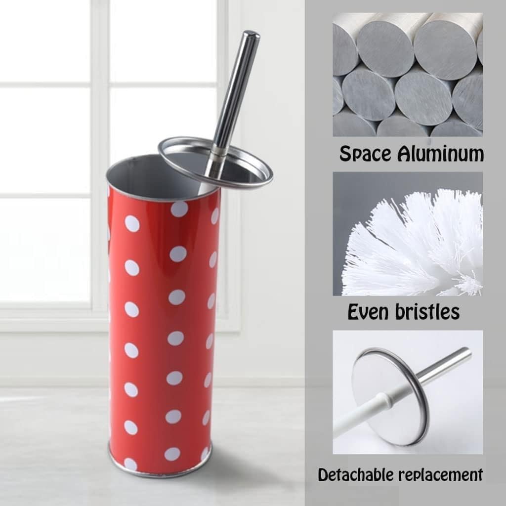 INKTUS Red Toilet Brush with Stand Set