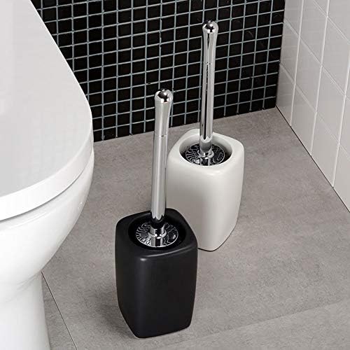 Kanazz Ceramic Toilet Brush Set with Long Handle and Replaceable Head